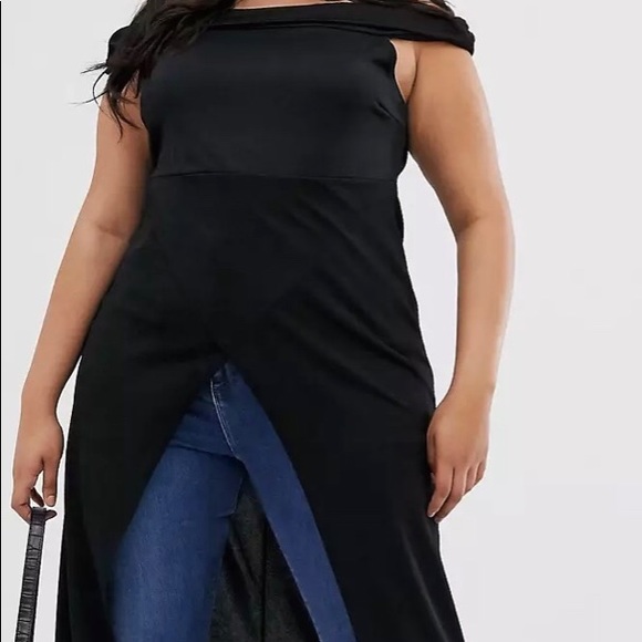Simply Be Bardot Split Front Maxi Top - Picture 1 of 7